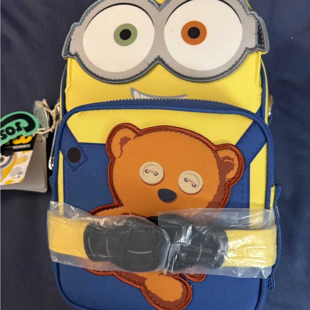 Minion Yellow and Blue Backpack with Bear Design